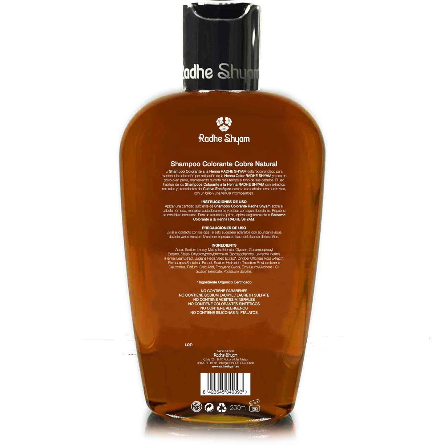 Radhe Shyam Henna Champô Cor Cobre 250 ml