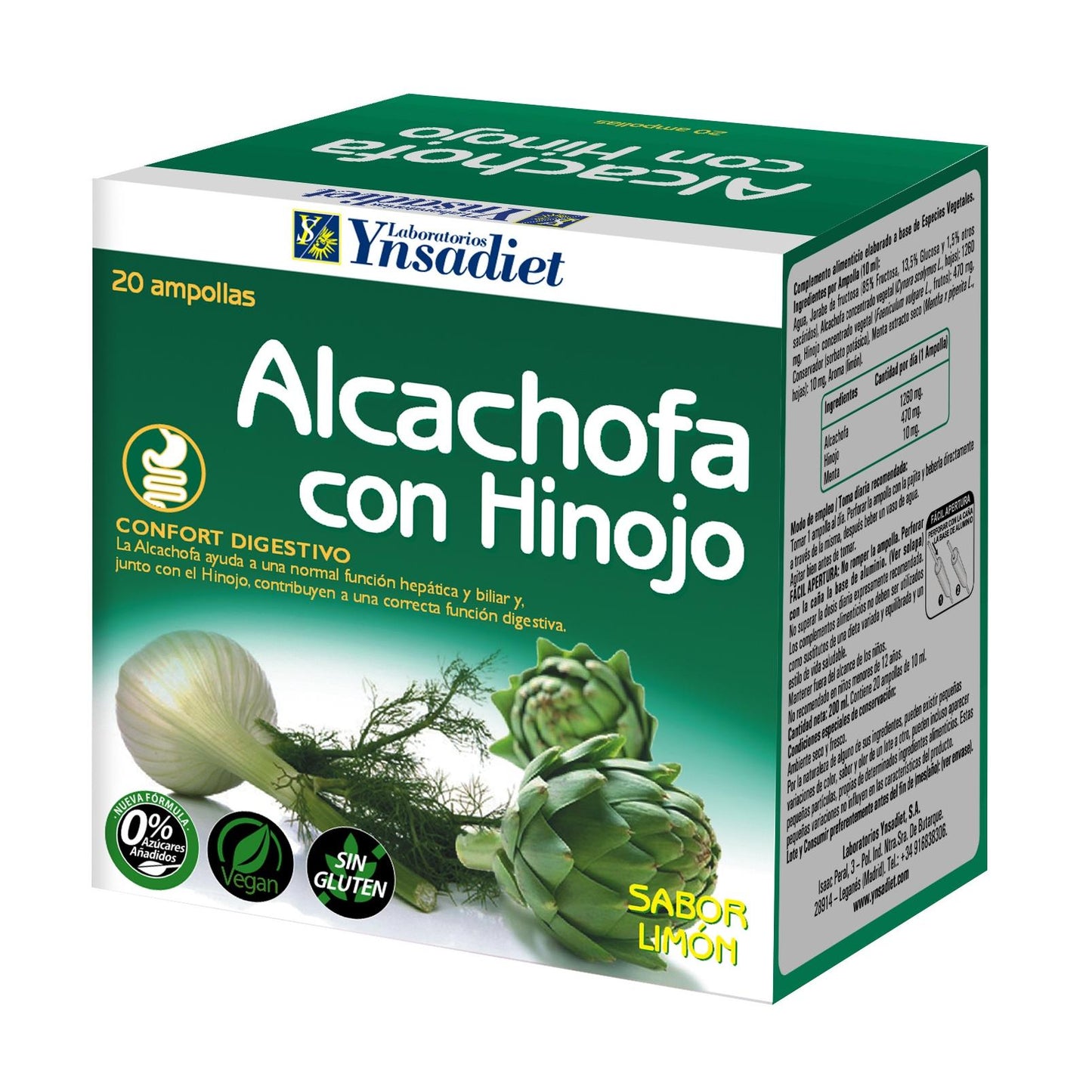 Alcachofra com funcho Ynsadiet 20 ampolas