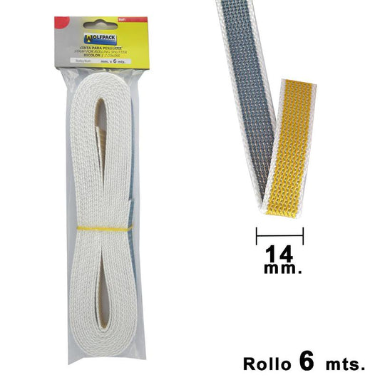 Cinta Persiana Wolfpack Bicolor 14 Mm. Rollo 6 Metros