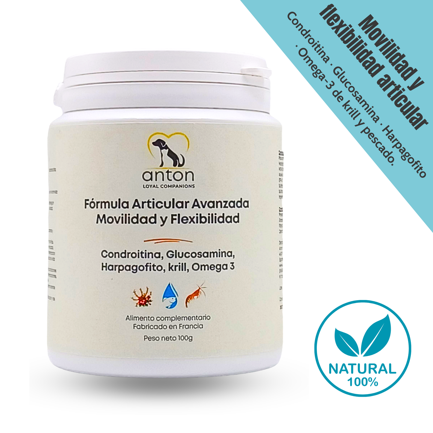Suplemento natural para perros y gatos – Condroprotector Movilidad & Articulaciones ECO 100 g