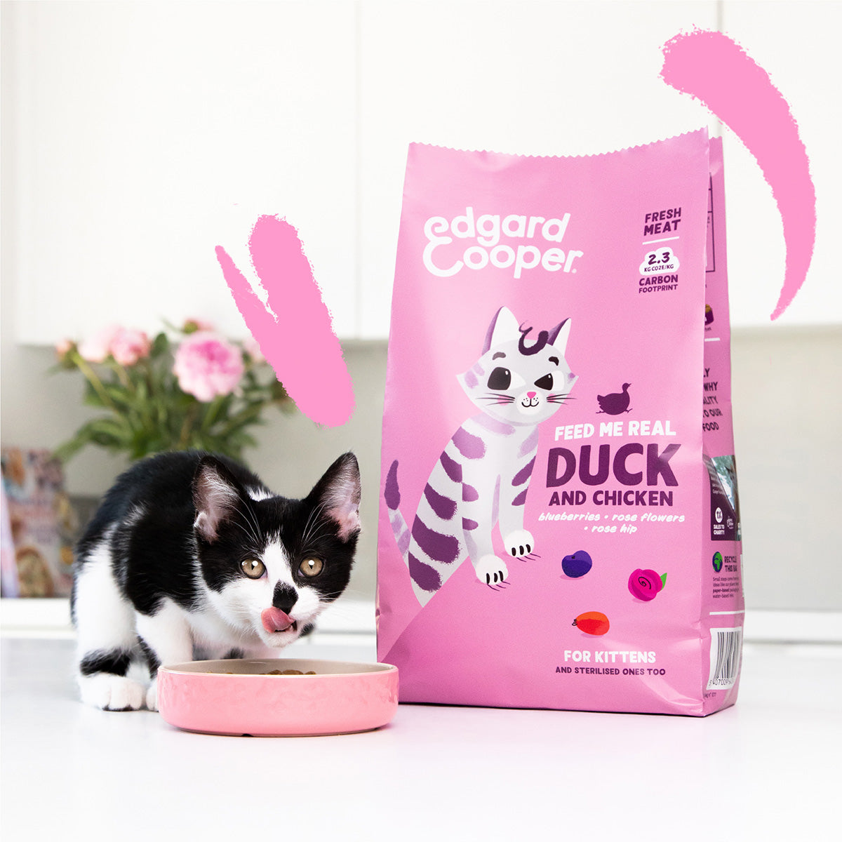 Edgard & Cooper Fresh Duck and Chicken Ração para gatos gatinhos 2 kg