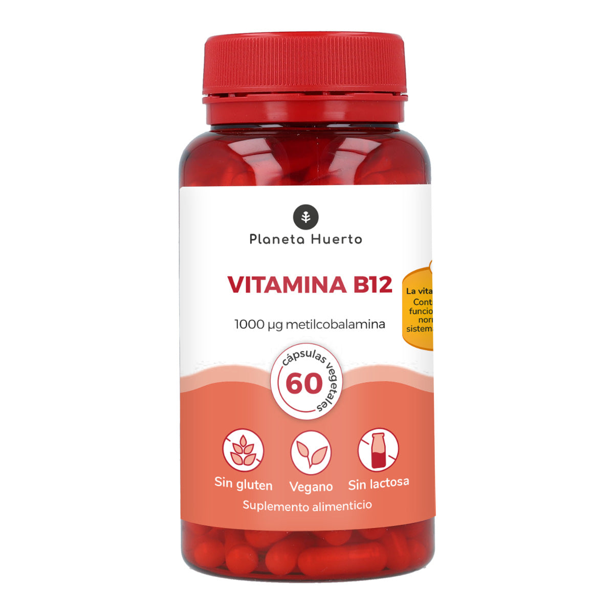 Embalagem 2x Vitamina B12 Planeta Huerto 60 cápsulas