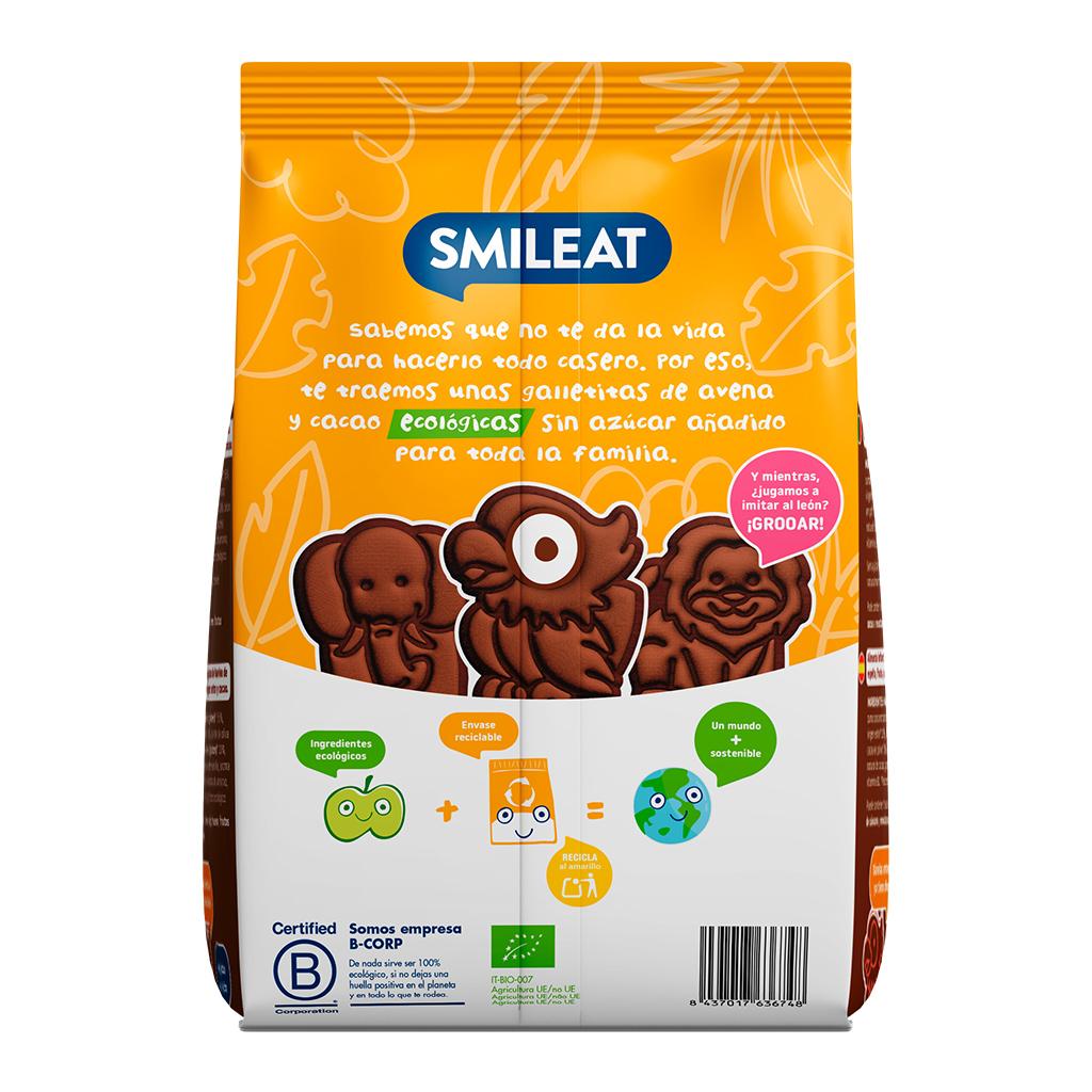 Biscoito Biológico de Espelta, Aveia e Cacau Smileat 220g