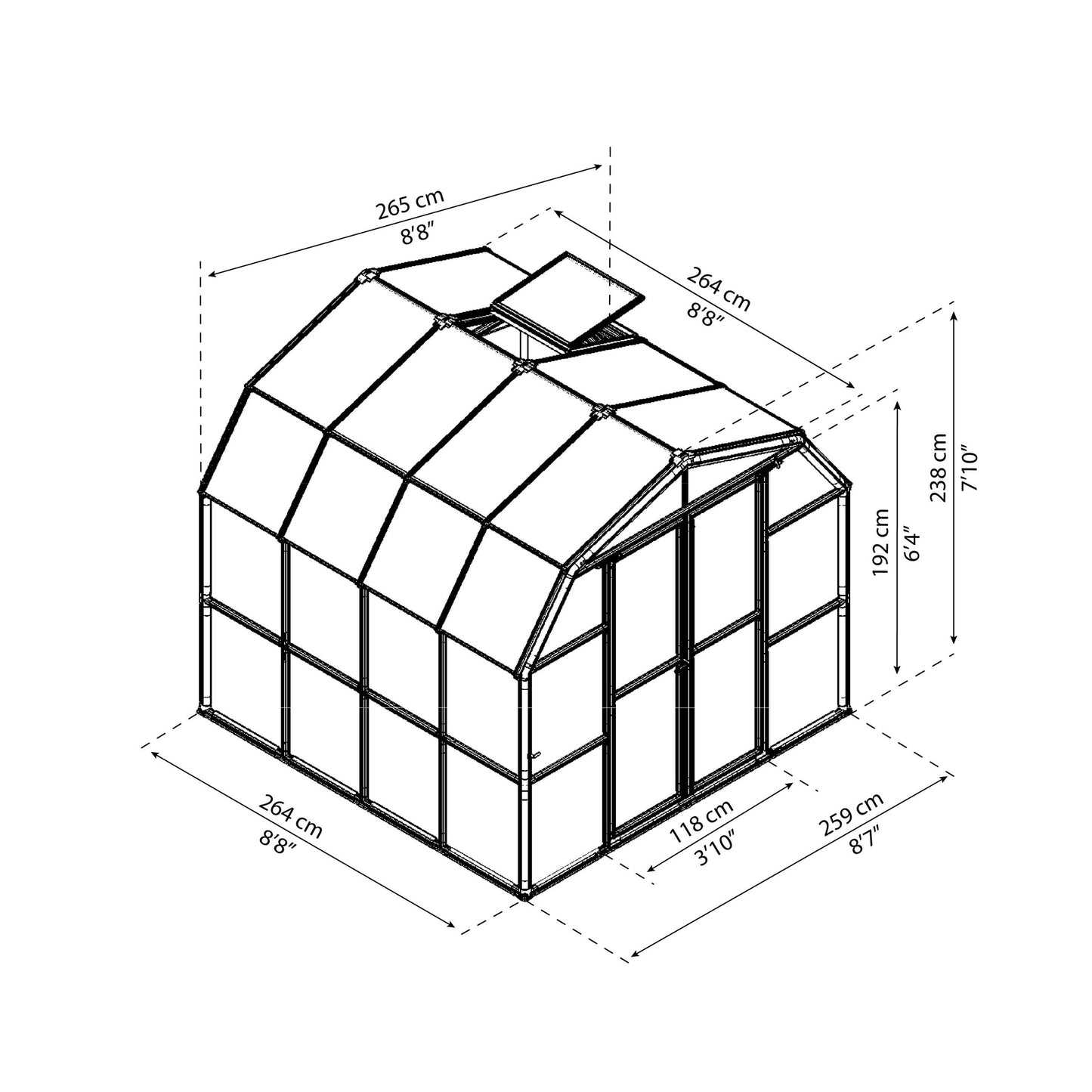 Estufa Grand Gardener 264x265 cm