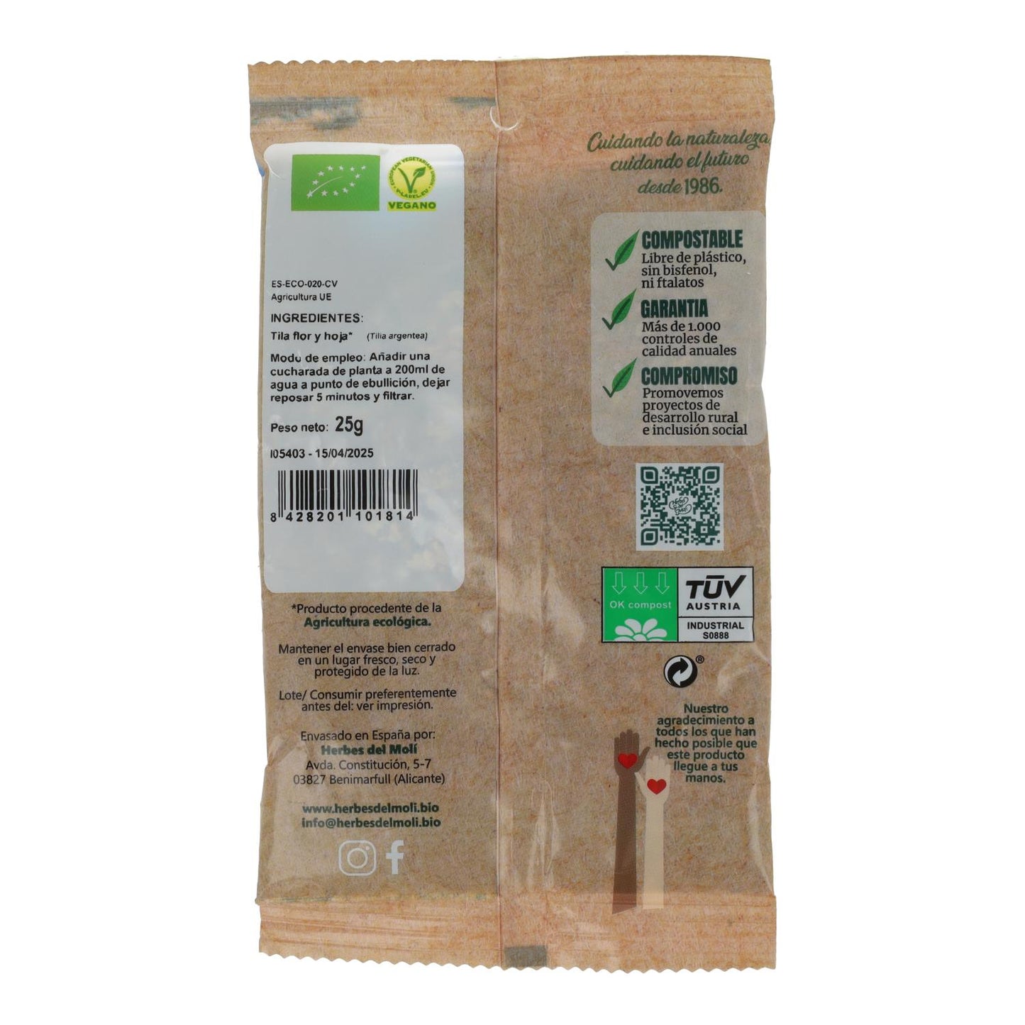 Folhas de tília Herbes del Molí, 25 gr