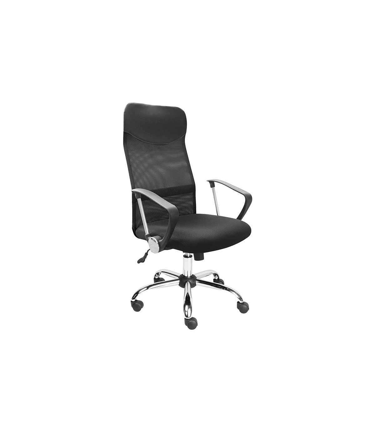 Silla Despacho Giratoria Elevable Con Reposacabezas Acabado Negro, 61 Cm(ancho) 109/116 Cm(altura) 64 Cm(fondo)_0