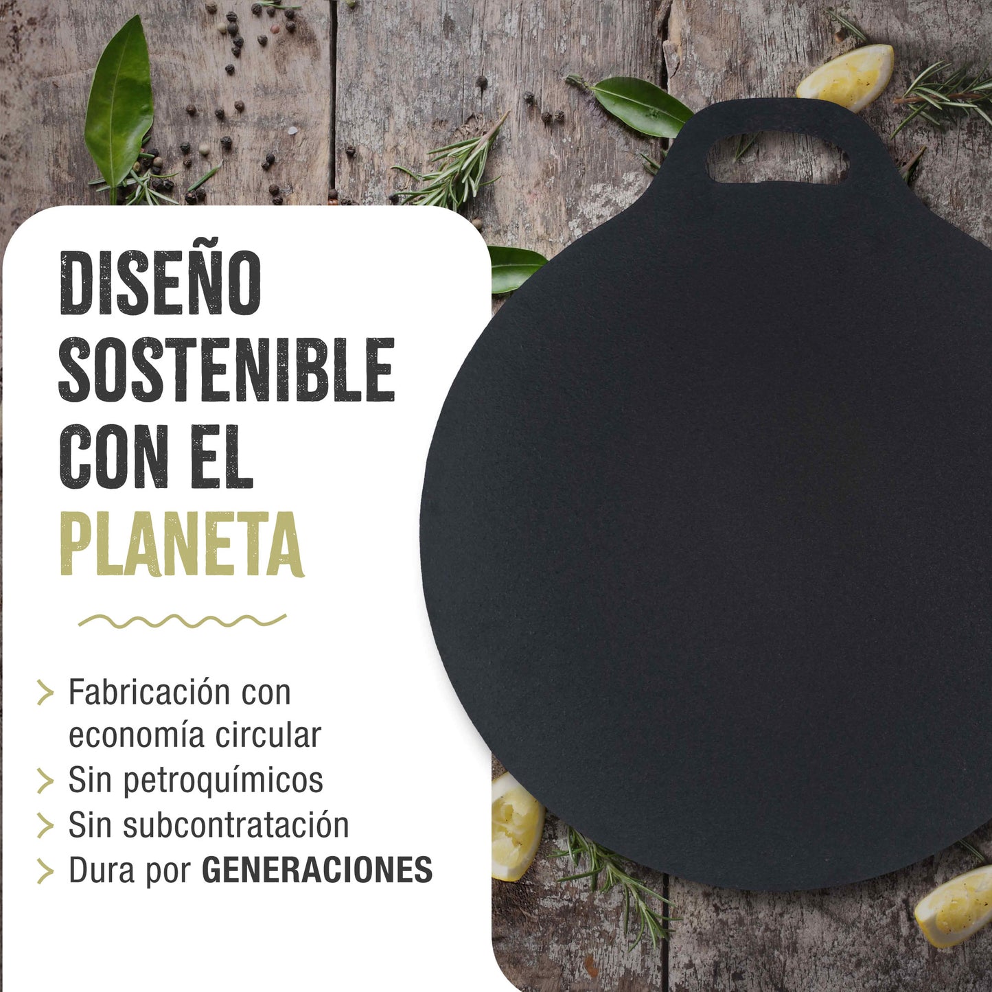 Victoria Plancha Inducción Hierro Fundido Curado, Budare 38cm Pizza, Crepes Para Fuego, Barbacoa, Horno, 34573, Negro_5