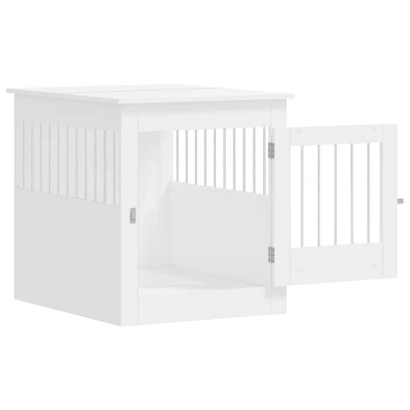 Jaula Para Perros Estilo Mueble Blanco 64,5x80x71 Cm Material De Madera_5