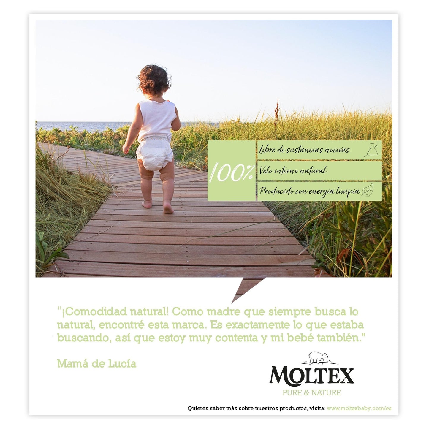 Pack poupança Fraldas T1 (2-5kg) Moltex Pure & Nature, 88 unidades