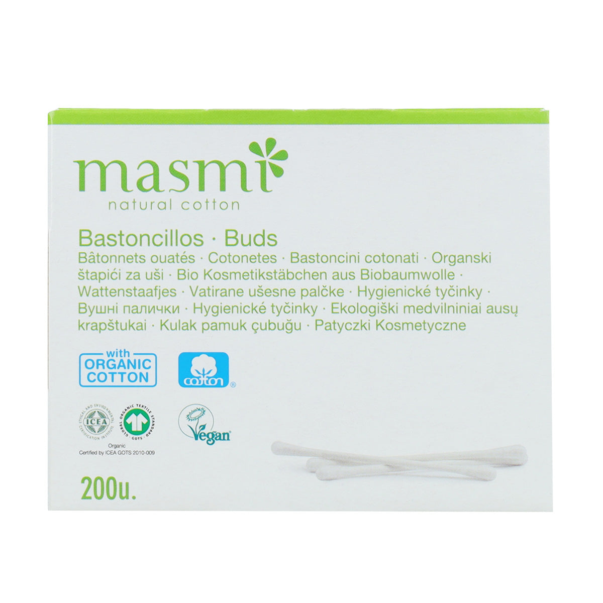 Cotonetes e palitos de papel Masmi ECO, 200 unidades