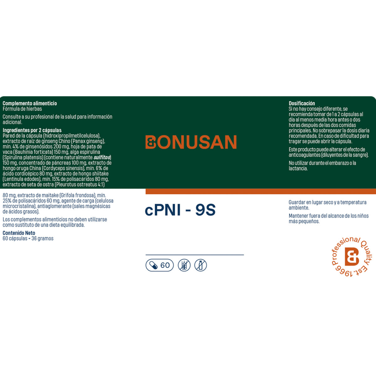 Bonusan cPNI - 9S 60 cápsulas
