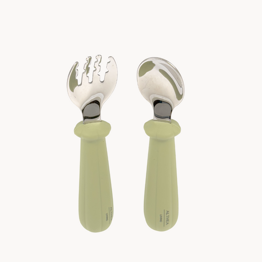 Juego De Tenedor Y Cuchara - Verde Oliva.