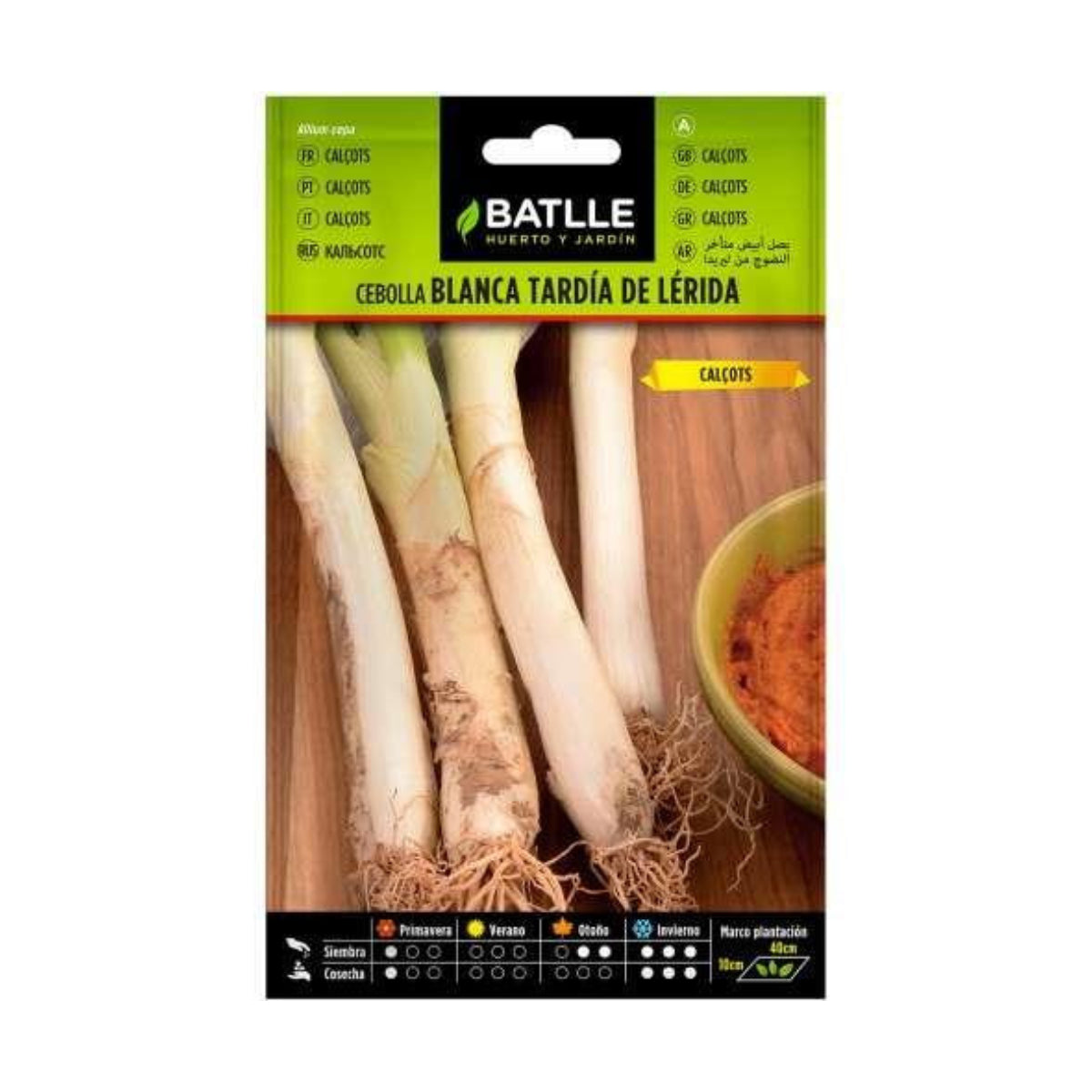 Sementes de Calçots, cebola branca tardia de Lérida Batlle