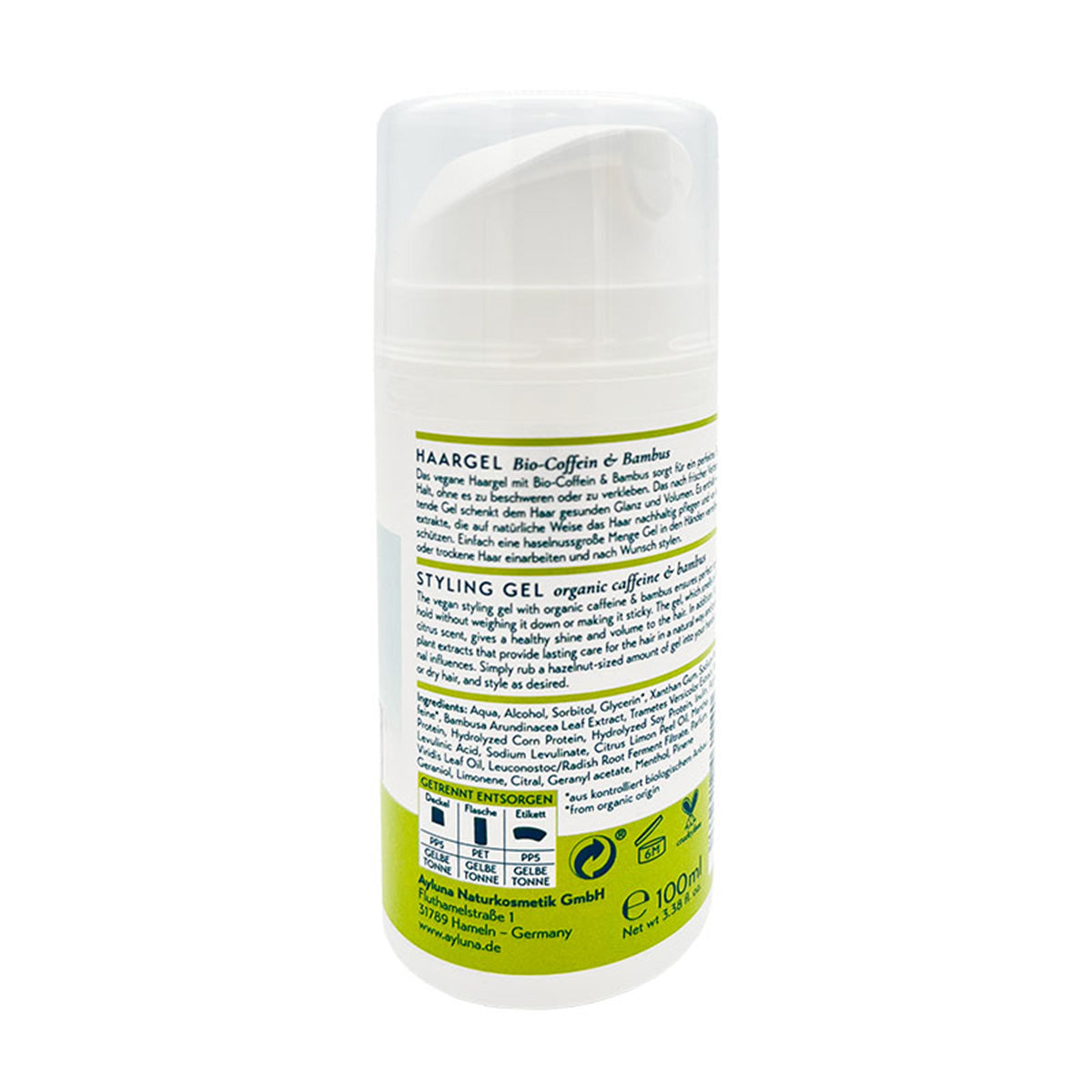 Gel de Modelação Biológico Ayluna Cafeína e Bambu, 100 ml