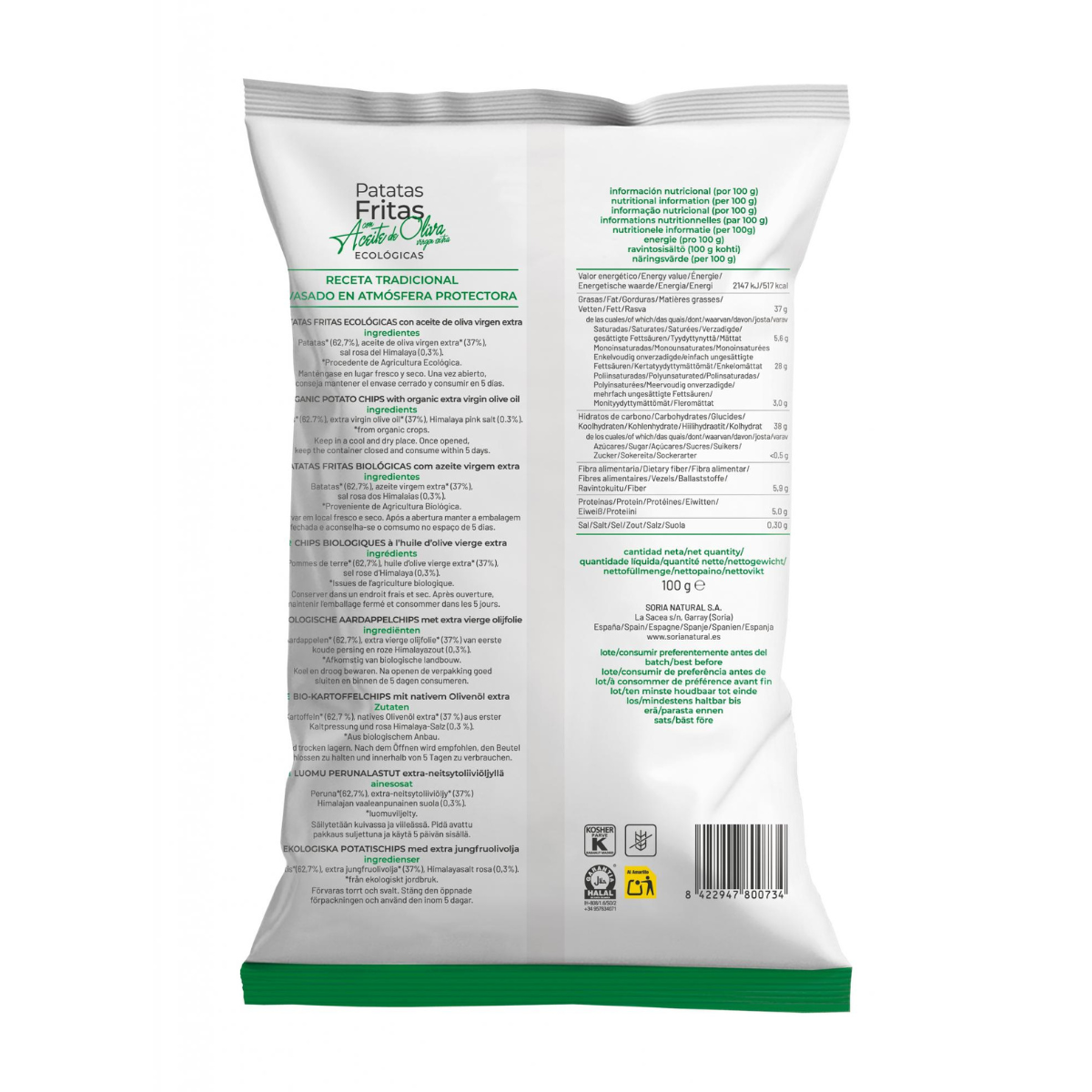Batatas fritas biológicas Soria Natural 100 g