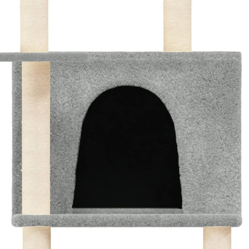 Vidaxl Rascador Para Gatos Con Postes De Sisal Gris Claro 166 Cm_5