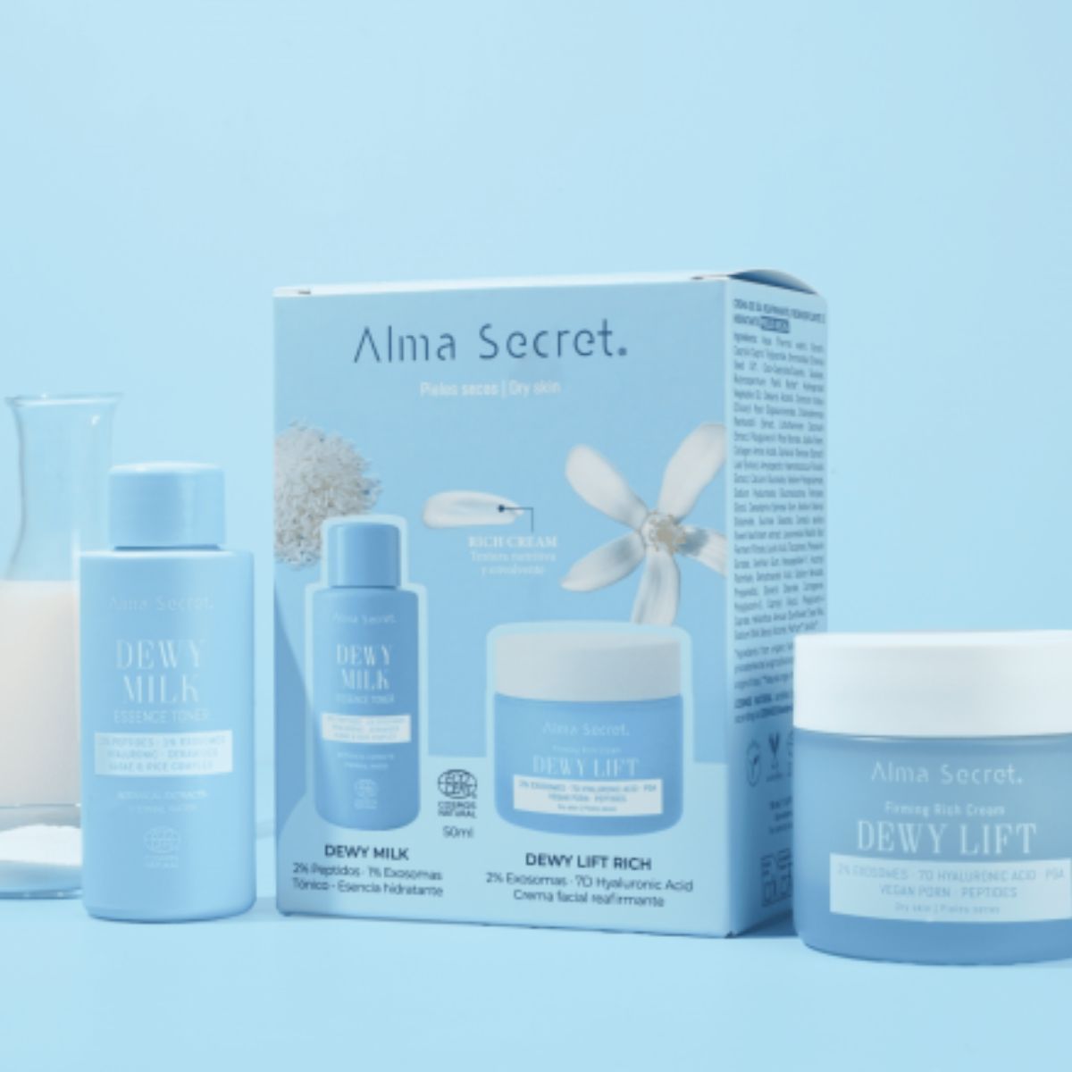 COFRE: CREMA DÍA DEWY LIFT "RICH" PIEL SECA 50 ML + MINI TÓNICO DEWY MILK 50 ML