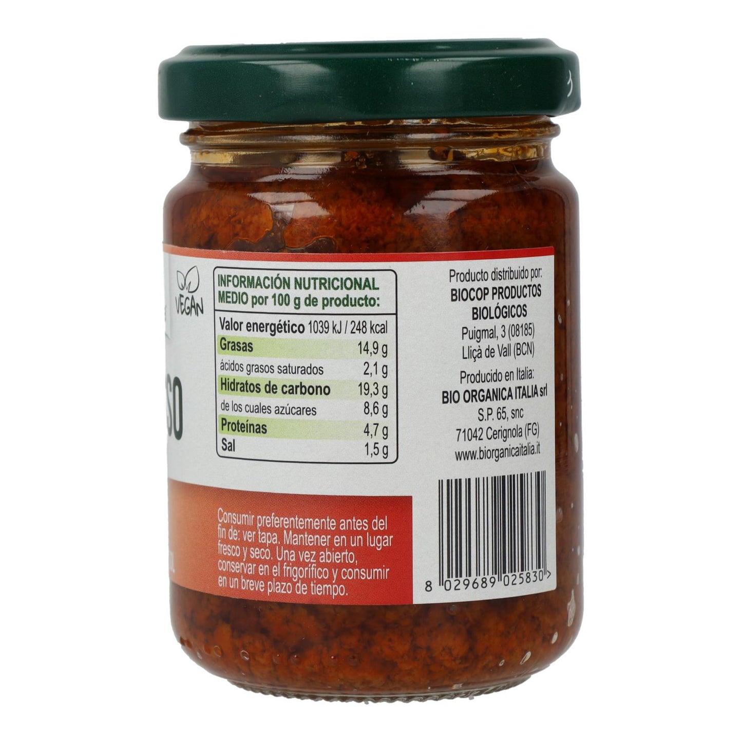Pesto Rosso de Tomates Secos Biológicos Itália 140 gr