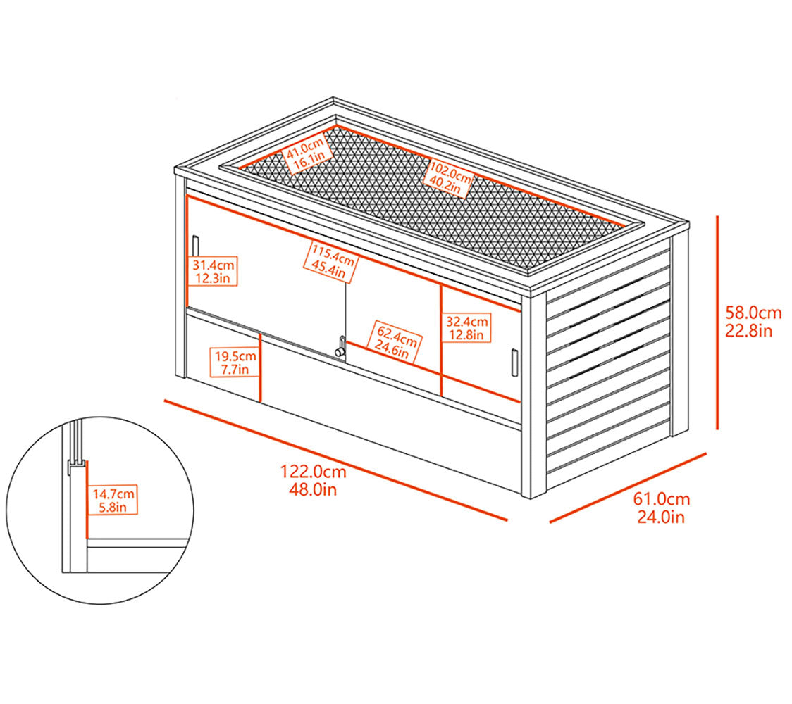 Terrario Grande Para Reptiles Y Otros Pequeños Animales Mojave - 122x61x58cm - Decorativo Para Interiores (marrón Claro)_2