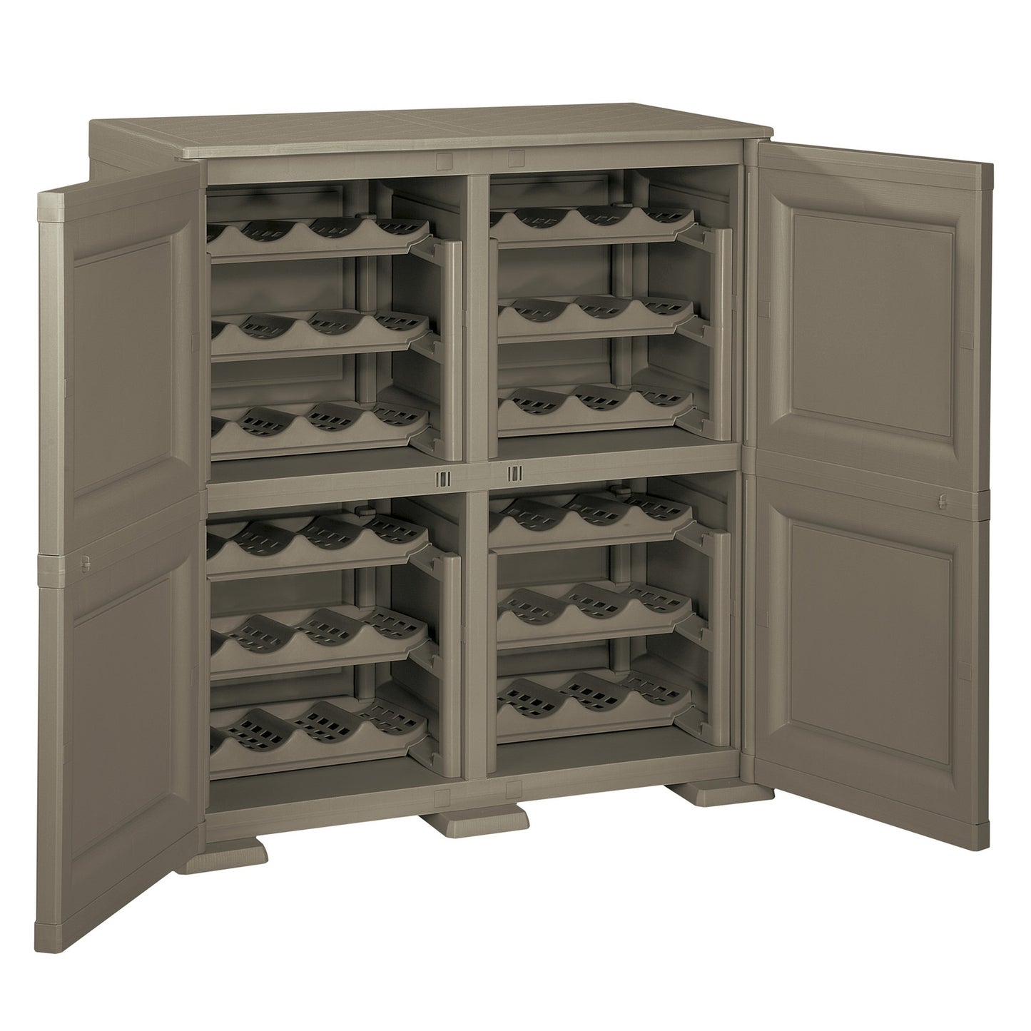 4 Estanterías Modulares Con Soporte Para 48 Botellas Wengué