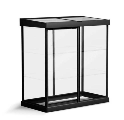 Mini estufa preta com cobertura