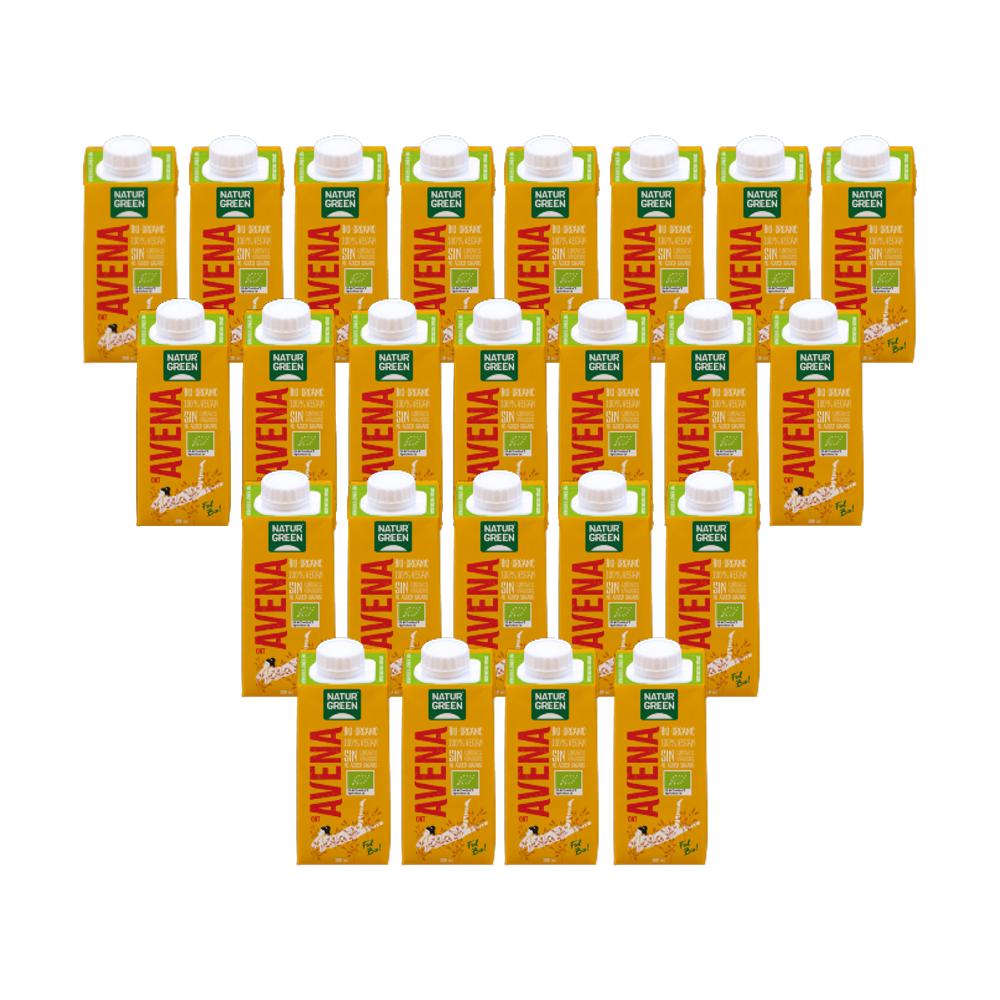 Embalagem com 24 unidades de Bebida de Aveia sem adição de açúcar Bio NaturGreen 200 ml