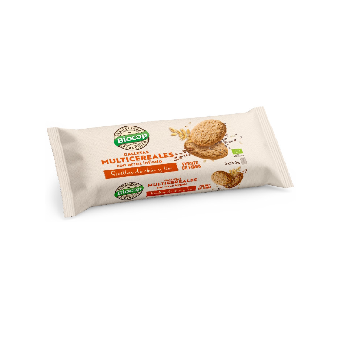 Biocop Biscoitos Multigrãos Biológicos com Arroz Tufado 2 Embalagens 500g