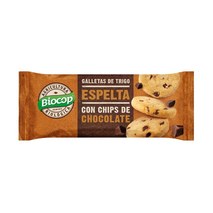 Embalagem de 6 bolachas de espelta Biocop com pepitas de chocolate 32 g