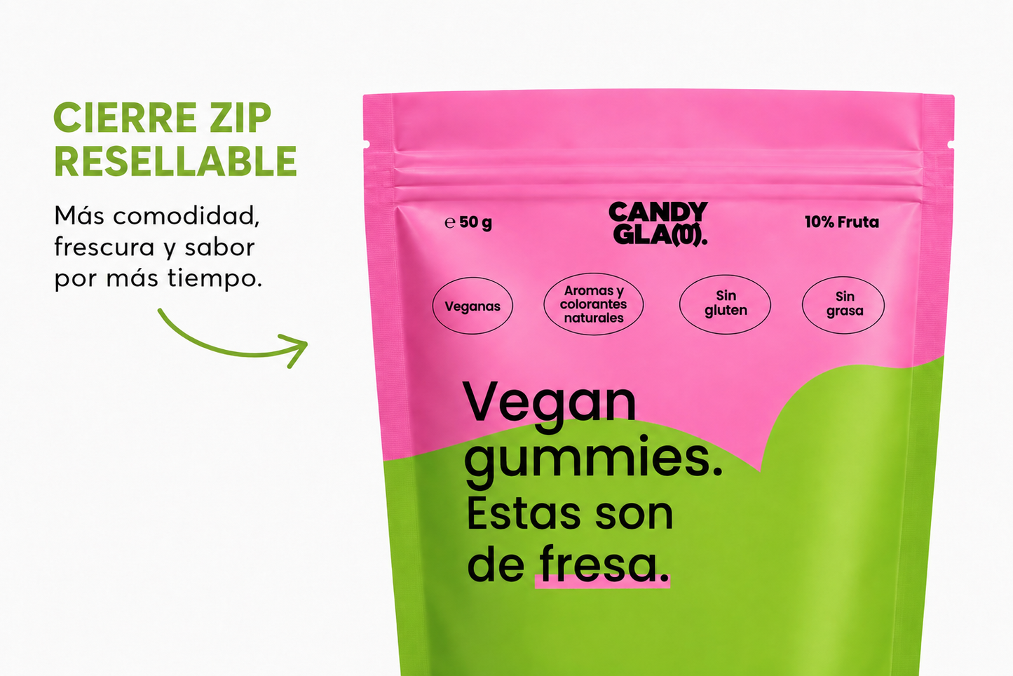Gummies Veganas Sabor Fresa Pack 5 Bolsas - Snack Dulce Natural Sin Gluten_3