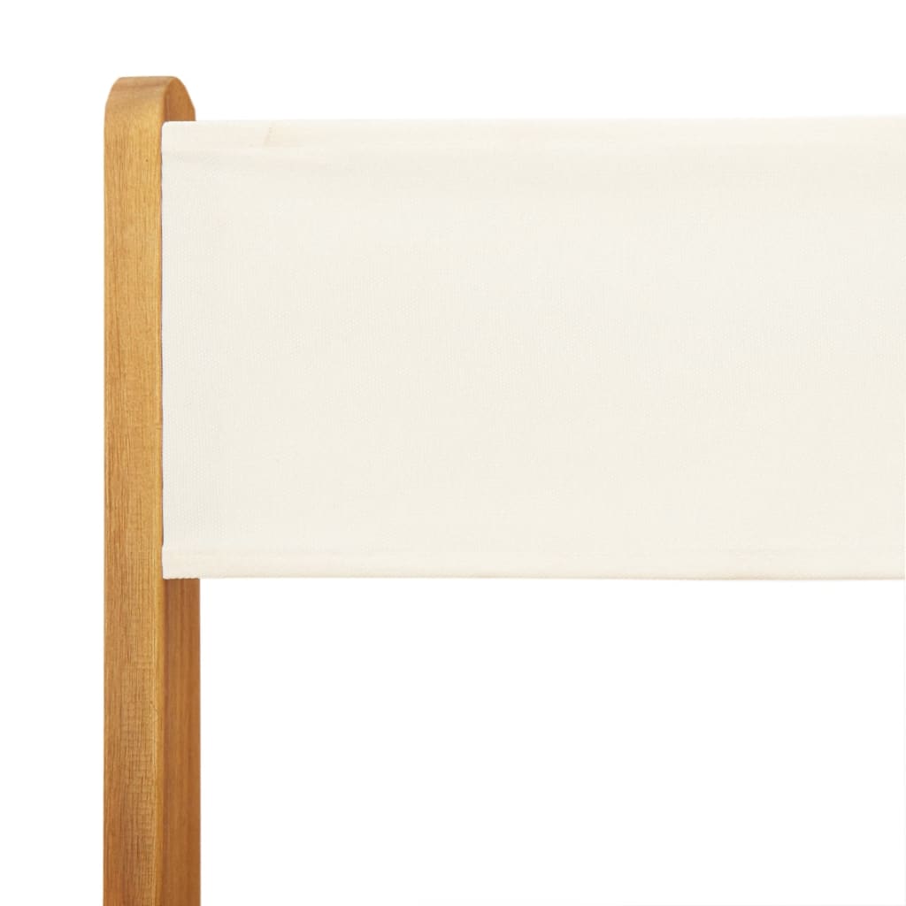 Set De Comedor De Jardín 5 Pzas Tela Madera Maciza Blanco Crema / Vetonek_5