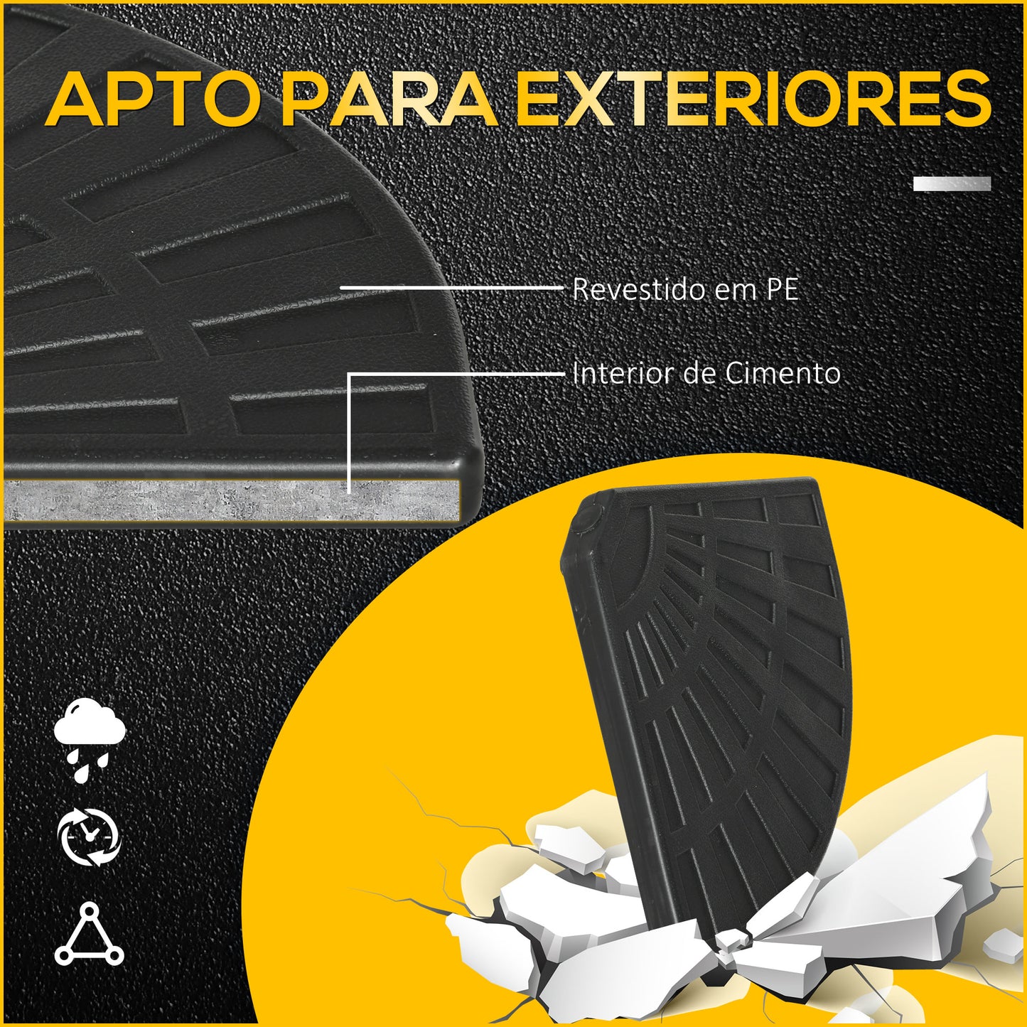 Outsunny Peso Para Base De Sombrilla En Voladizo De 2 Piezas 28 Kg 92x92x5 Cm_5