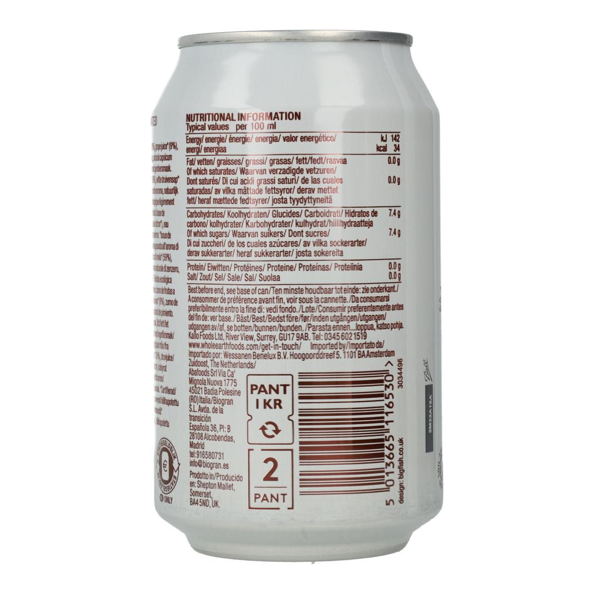 Pack x6 Refrigerante de Gengibre Whole Earth 330ml