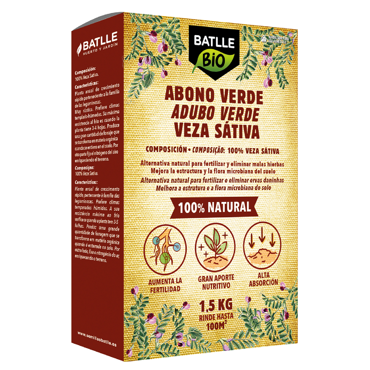 Fertilizante verde Ervilhaca sativa 1,5 kg Batlle Bio