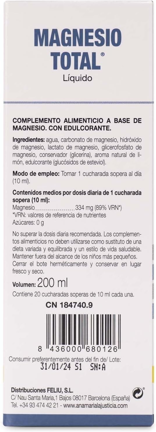 Magnésio Total Sabor a Limão Ana Maria LaJusticia 200 ml