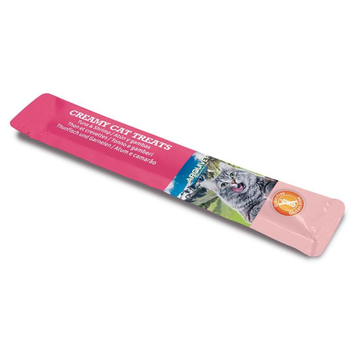 Petisco cremoso para gatos Arquivet Atum e camarão 5x14 g