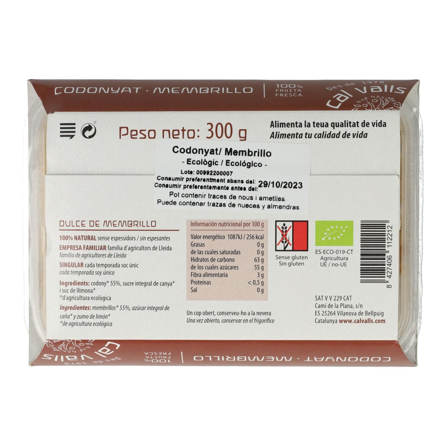 Açúcar de cana de marmelo biológico Cal Valls, 300 g
