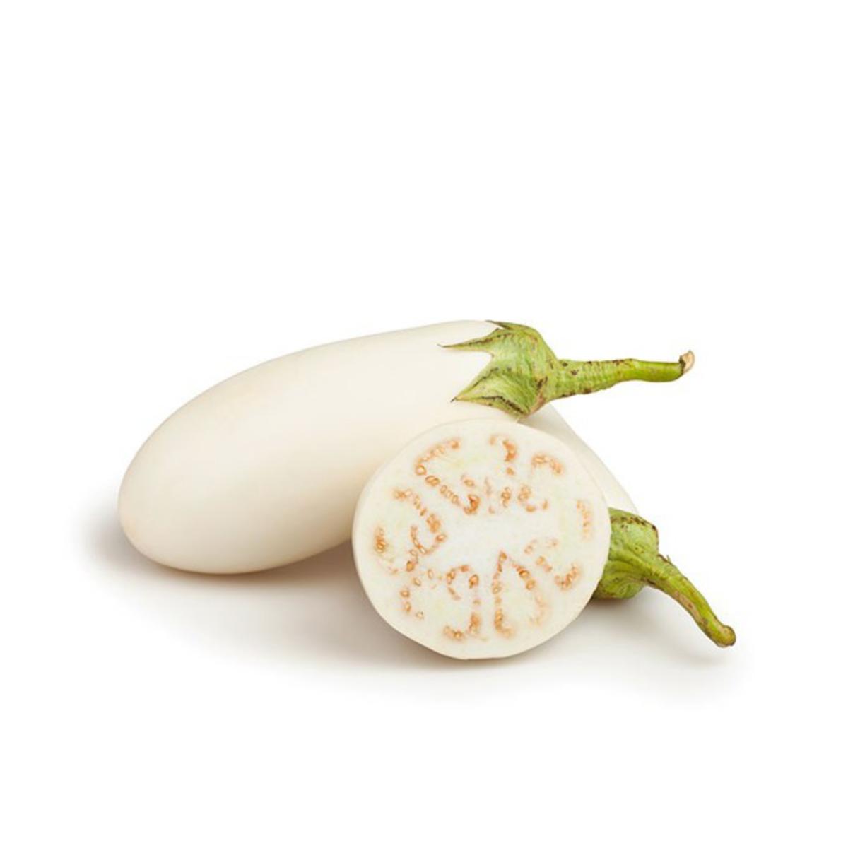 Muda de beringela branca em vaso de 11 cm