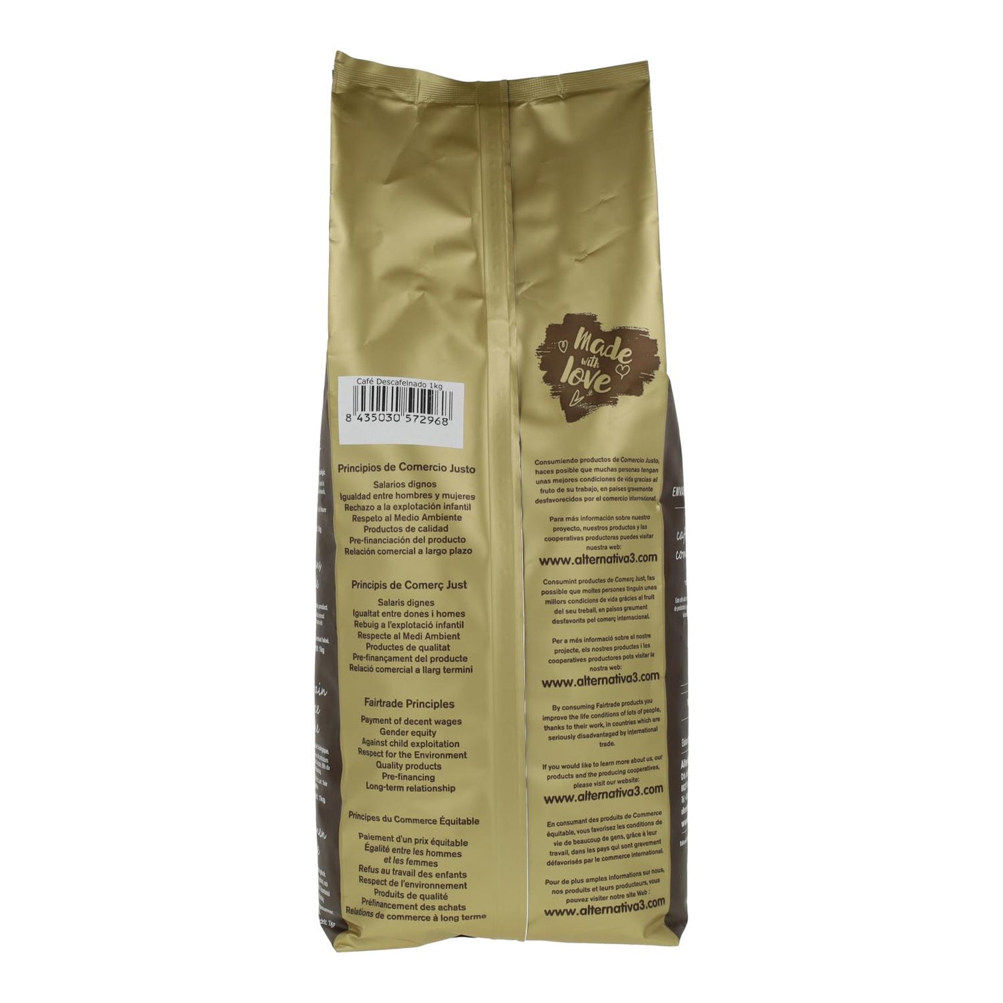 BIO Alternativa3 Café Descafeinado em Grão 1 kg
