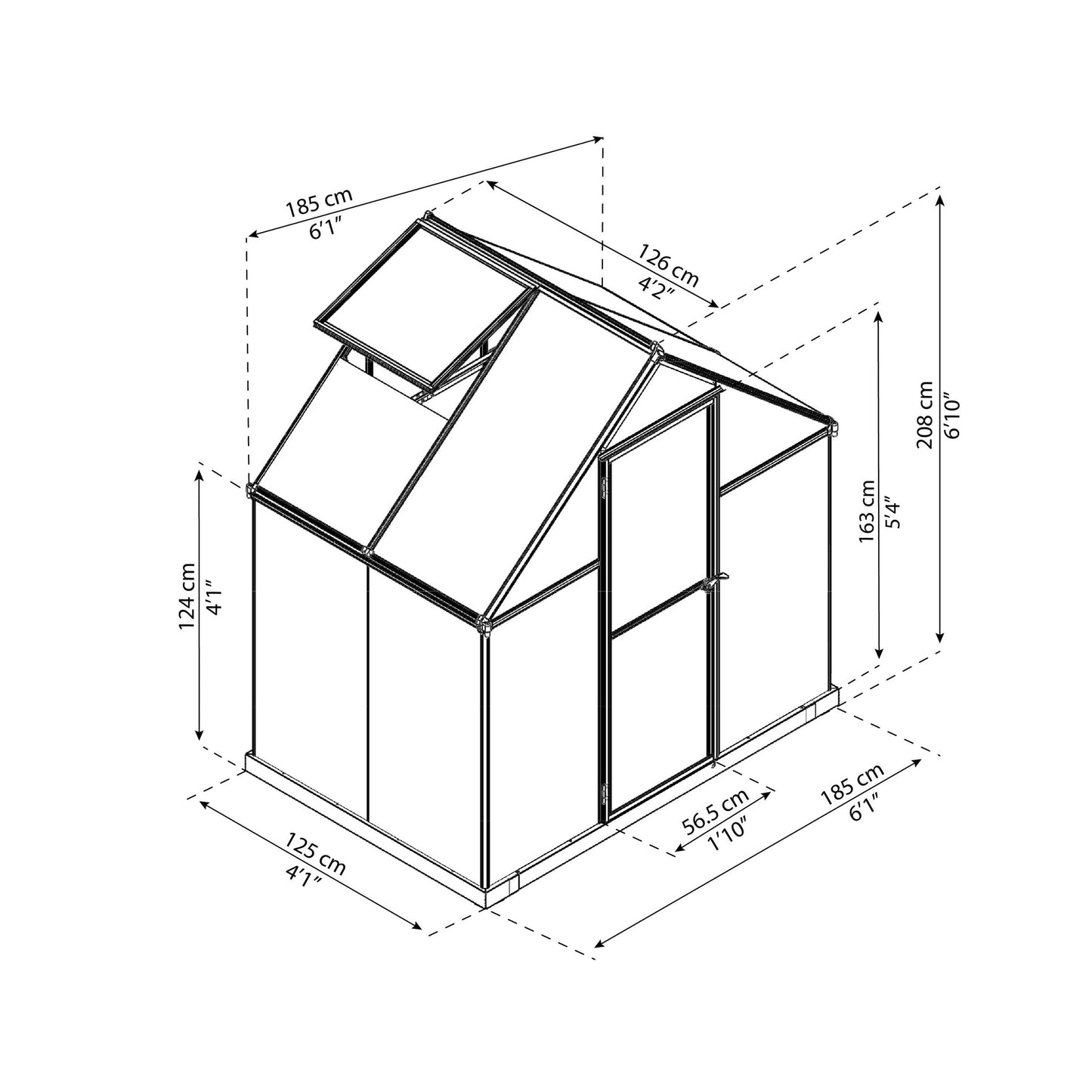 Estufa Mythos 126x185x208 cm verde