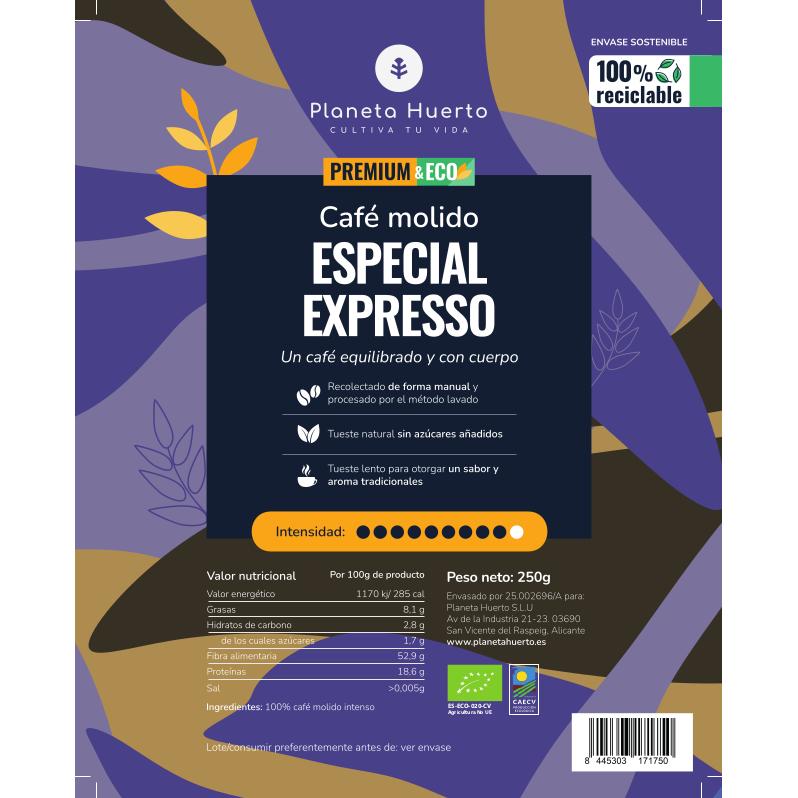 Café moído Eco Expresso Planeta Huerto Especial 250 g