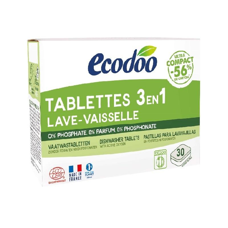 Ecodoo 3 em 1 Comprimidos para máquina de lavar louça 30 x 12 g