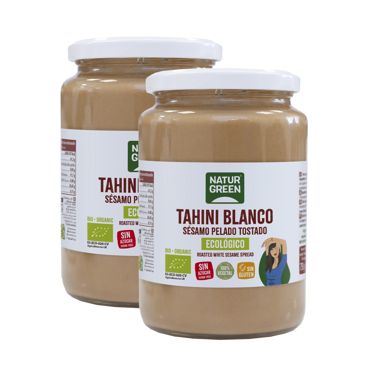 Embalagem de 2 Tahine Torrado Naturgreen 2 unidades de 800 gr