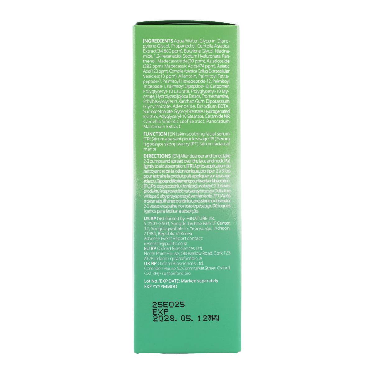 Sérum facial Wonder Releaf Centella Serum Unscented Purito Seoul 60 ml