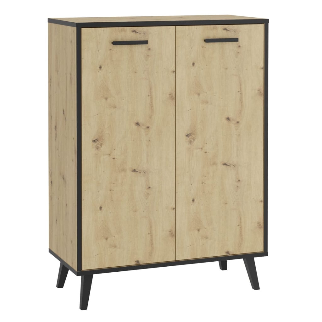 Fmd Mueble Zapatero 5 Compartimentos Roble Artesanal 68,5x33x93,5 Cm_5