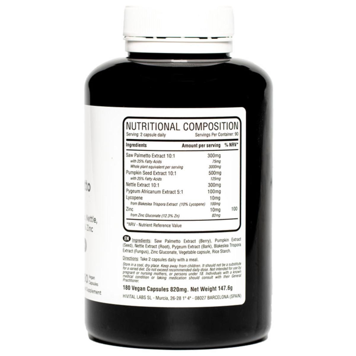 Saw Palmetto 3000 mg 180 cápsulas vegan Hivital
