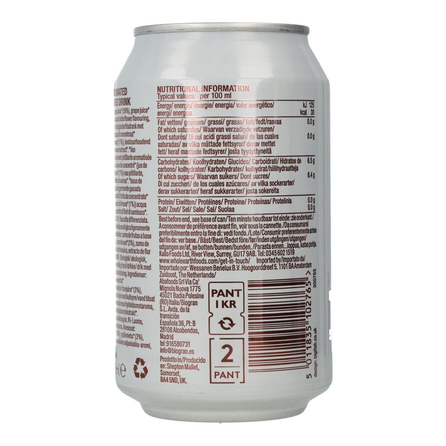 Refrigerante Bio de Sabugueiro Whole Earth 330ml