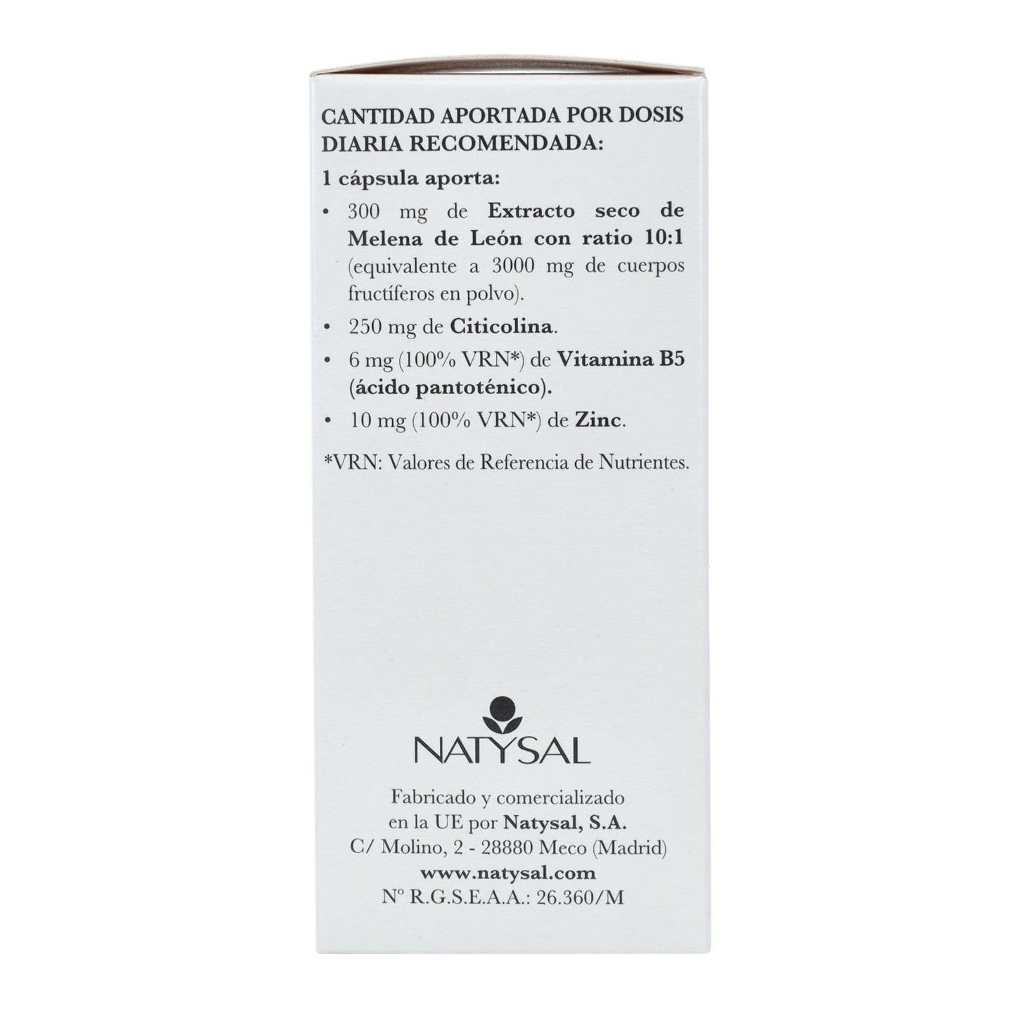 Suplemento alimentar Lion's Mane com Citicolina B5 e Zinco 32 cápsulas
