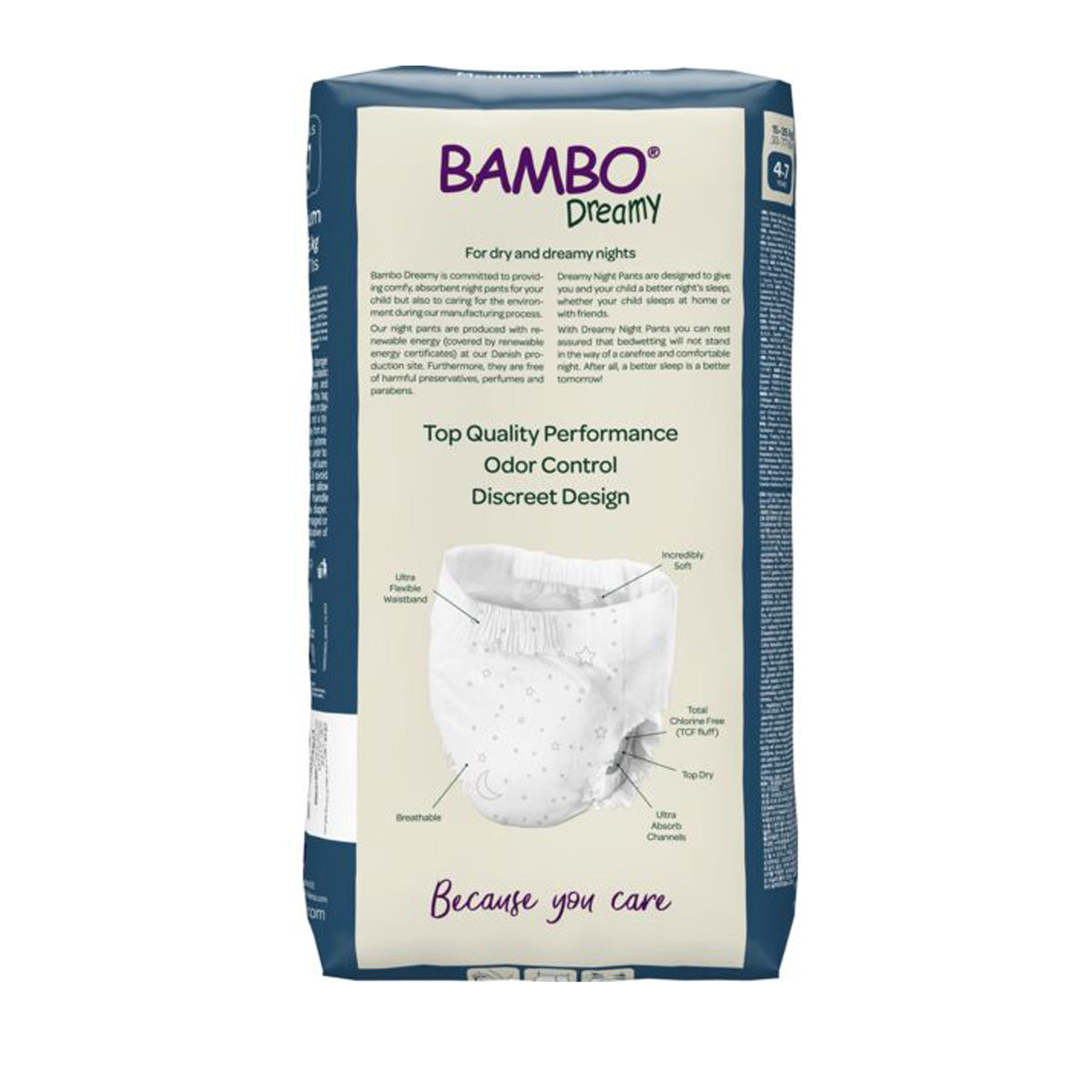 Calças Bambo Dreamy para noite M (15-35kg) 10 unidades Bambo Nature