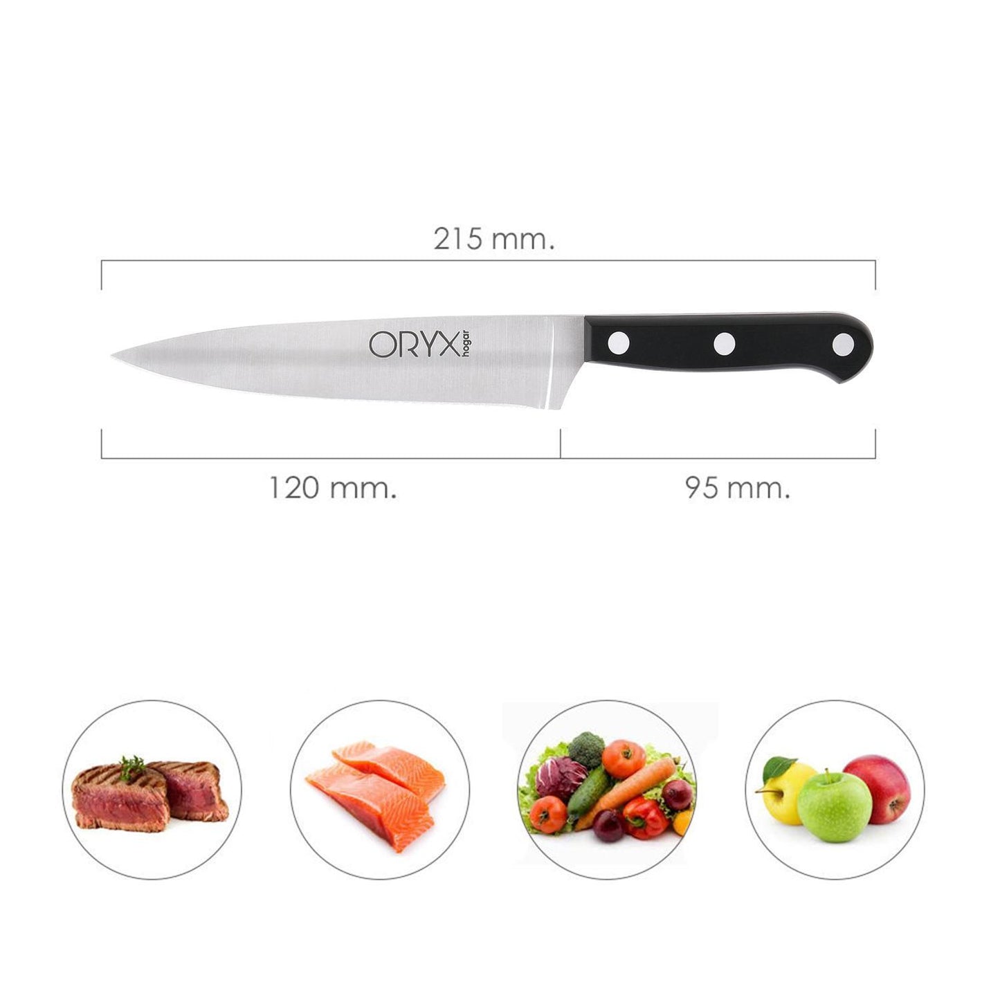 Cuchillo Grenoble Cocina Hoja Acero Inoxidable 13 Cm. Negro