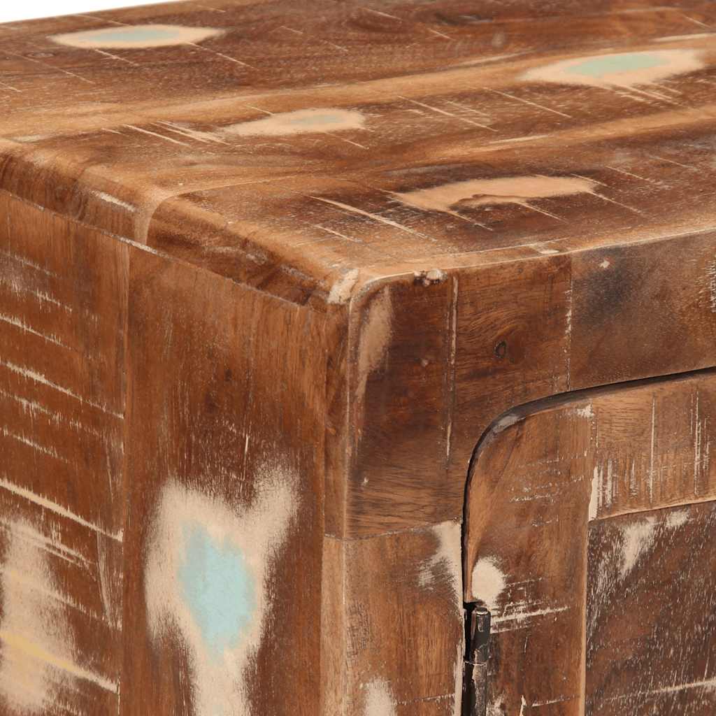 Mesilla De Noche 2 Uds 40x32x46 Cm Madera Maciza Reciclada_4